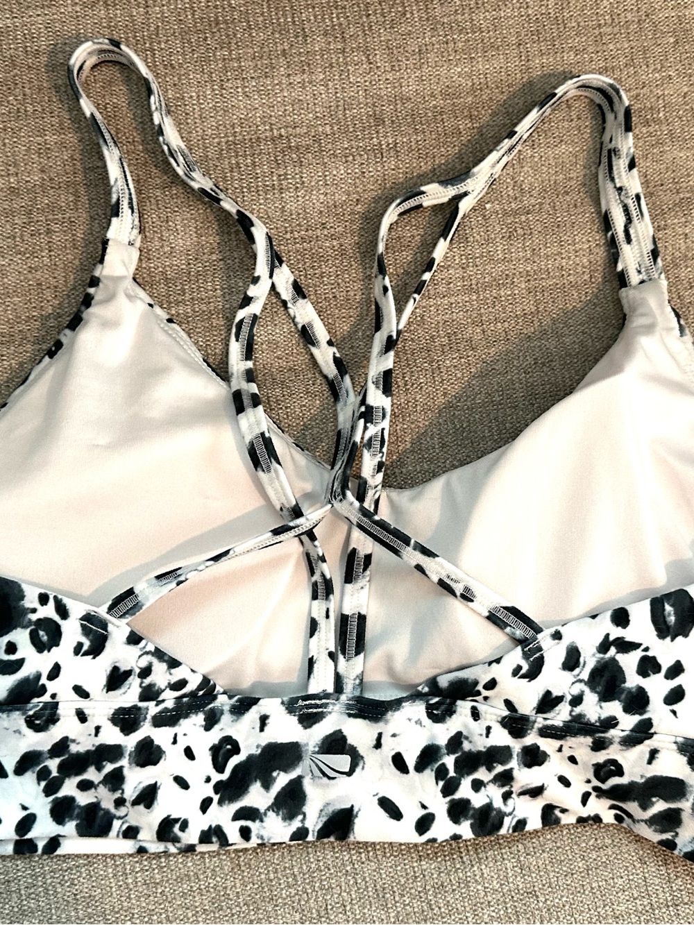 Marika Black and White Leopard Print Strappy Sports Bra - Picture 3 of 6